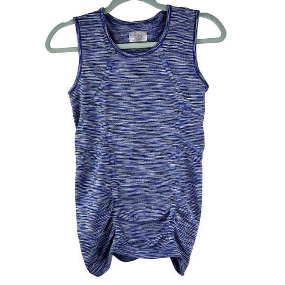 Athleta Tops - Athleta Breathe Blue Space Dye Ruched Tank Top XS